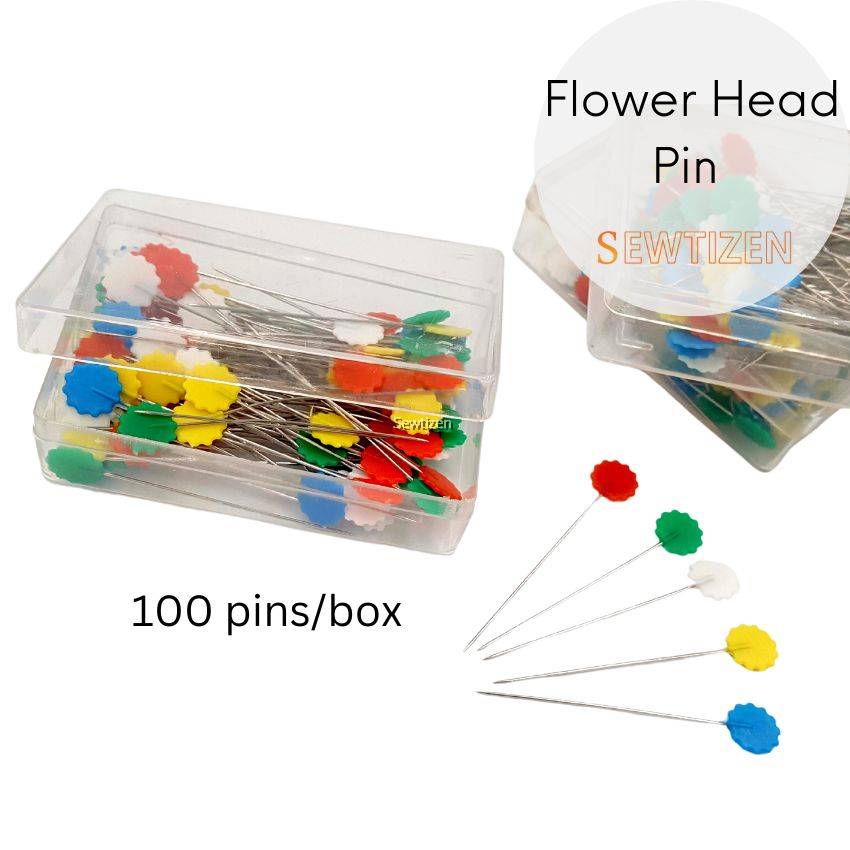 Patchwork Flower Head Sewing Pin Quilting Pin